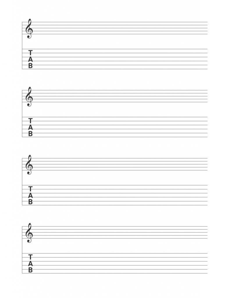 Guitar tab plus staff